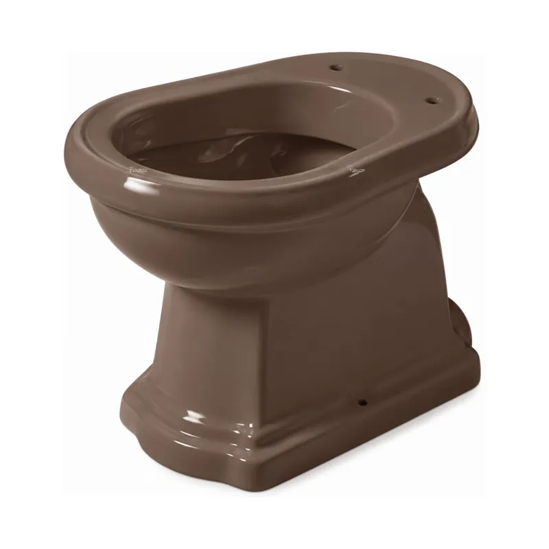 Kerasan Retro Toaleta WC stojąca 59x38,5 cm z kołnierzem odpływ poziomy Tabacco Lucido 101103